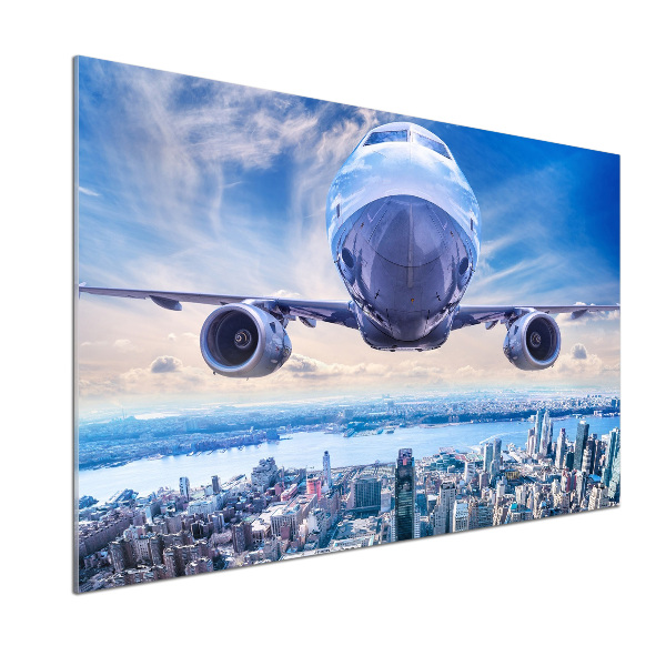Salpicadero para cocina Un avión sobre la ciudad