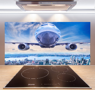 Salpicadero para cocina Un avión sobre la ciudad