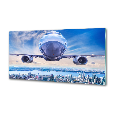 Salpicadero para cocina Un avión sobre la ciudad