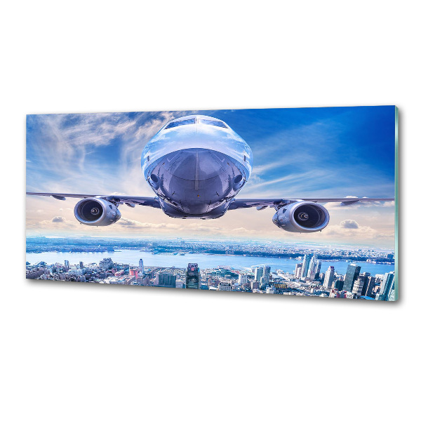Salpicadero para cocina Un avión sobre la ciudad