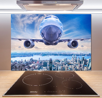 Salpicadero para cocina Un avión sobre la ciudad
