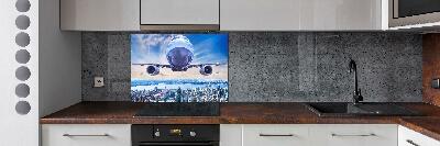 Panel lacobel Samolot nad miastem