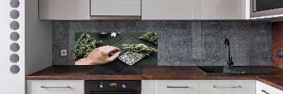 Salpicadero de cocina cogollos de marihuana