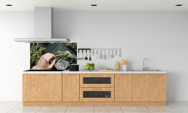 Salpicadero de cocina cogollos de marihuana