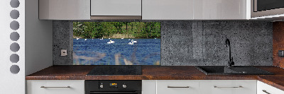 Panel para cocina cisnes blancos