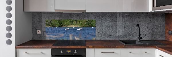 Panel para cocina cisnes blancos