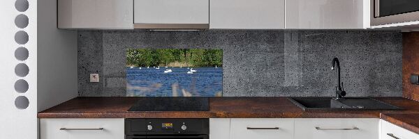 Panel para cocina cisnes blancos