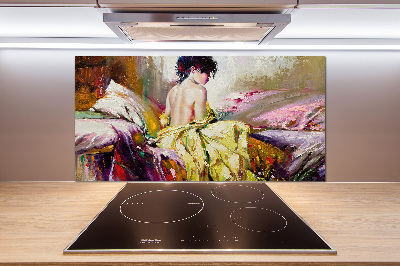 Panel para cocina Mujer semidesnuda