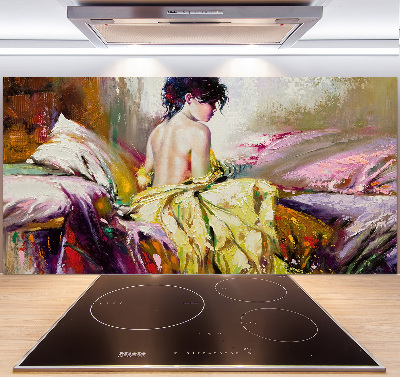 Panel para cocina Mujer semidesnuda