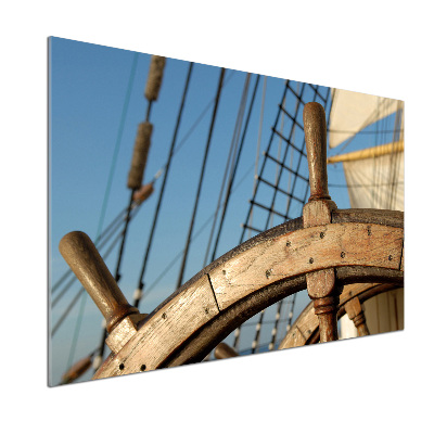 Panel antisalpicaduras El timón de un yate