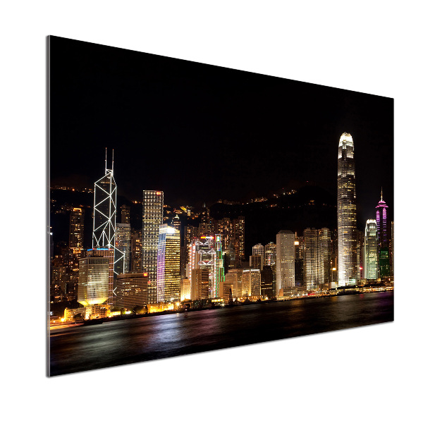 Salpicadero para cocina Hong Kong de noche