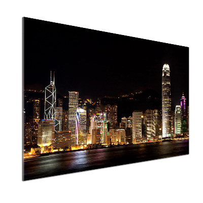 Salpicadero para cocina Hong Kong de noche