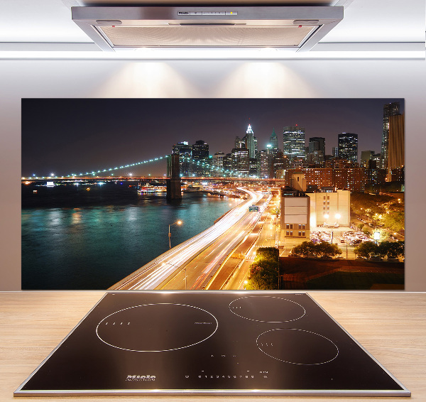 Panel de pared de cocina Nueva York de noche