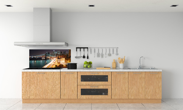 Panel de pared de cocina Nueva York de noche