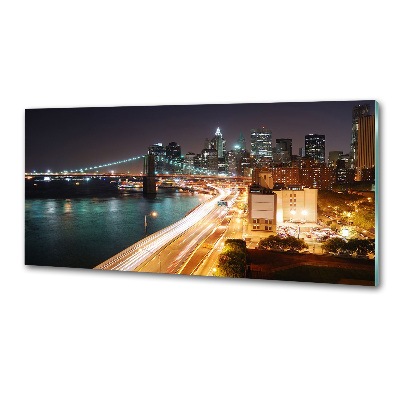 Panel de pared de cocina Nueva York de noche