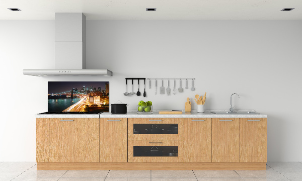 Panel de pared de cocina Nueva York de noche