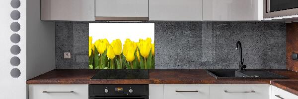 Panel de pared de cocina tulipanes amarillos