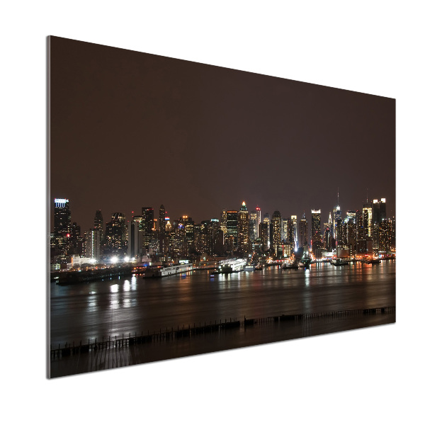 Panel antisalpicaduras Nueva York de noche