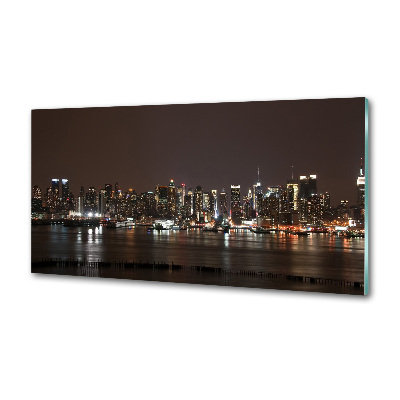 Panel antisalpicaduras Nueva York de noche