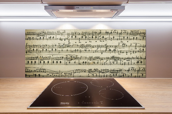 Salpicadero para cocina Notas sobre un pentagrama