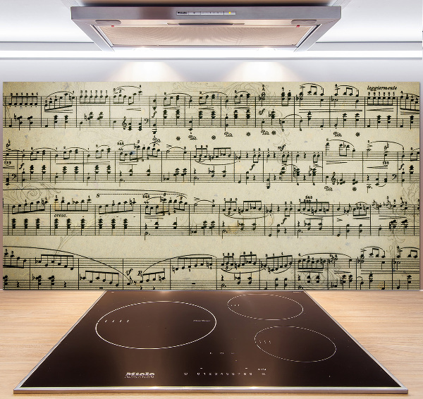 Salpicadero para cocina Notas sobre un pentagrama