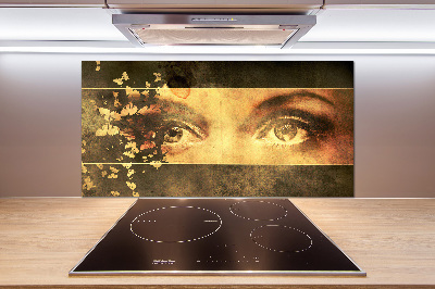 Panel para cocina Ojos y mariposas