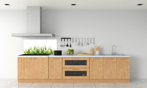 Panel de pared de cocina tulipanes blancos