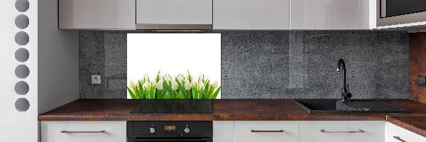 Panel de pared de cocina tulipanes blancos