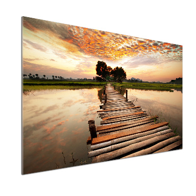 Salpicadero de cocina Puente de madera