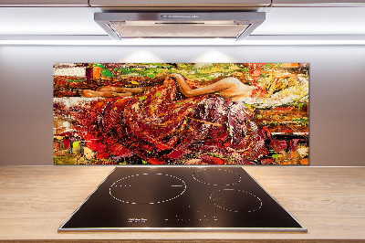 Salpicadero para cocina Mujer dormida