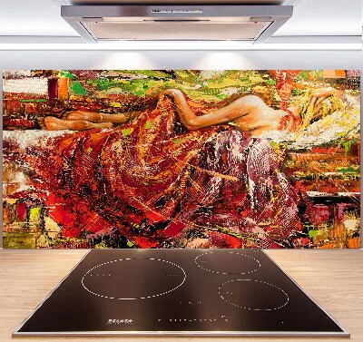 Salpicadero para cocina Mujer dormida