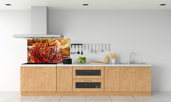 Salpicadero para cocina Mujer dormida