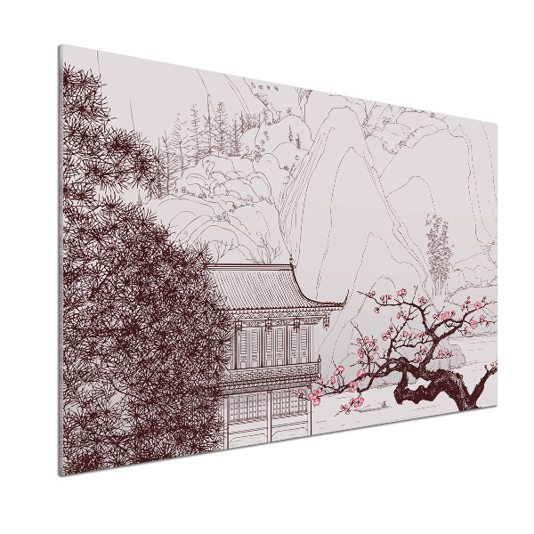 Salpicadero de cocina paisaje chino