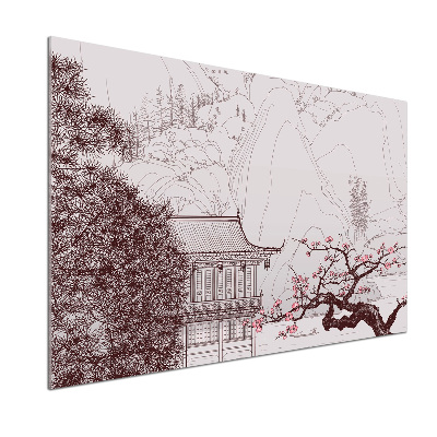 Salpicadero de cocina paisaje chino