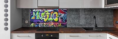 Panel lacobel Graffiti na ścianie