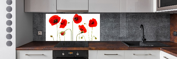 Panel de pared de cocina Amapolas