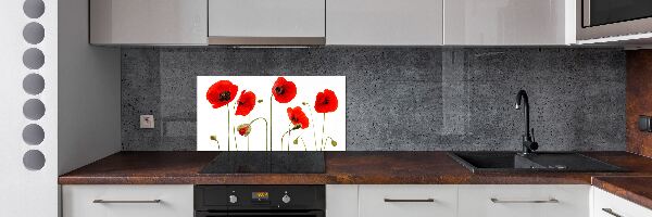 Panel de pared de cocina Amapolas