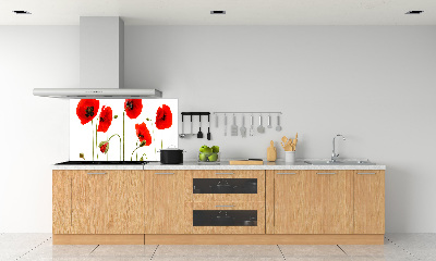 Panel de pared de cocina Amapolas