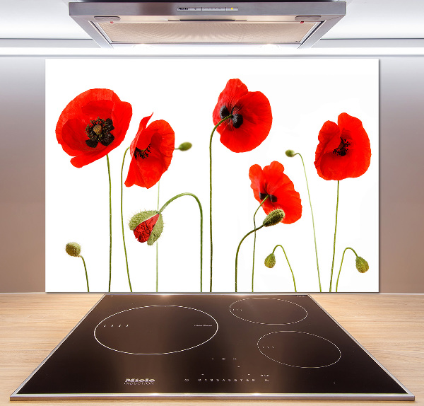 Panel de pared de cocina Amapolas