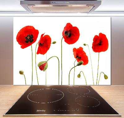 Panel de pared de cocina Amapolas