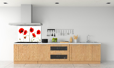 Panel de pared de cocina Amapolas