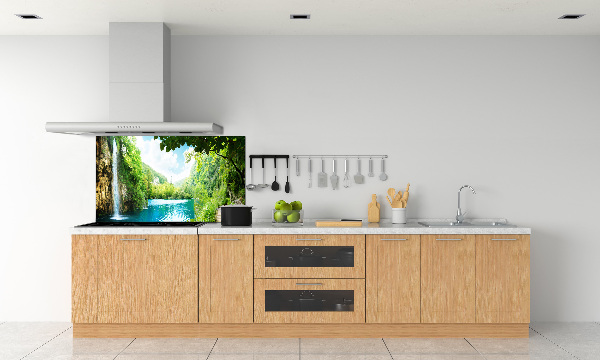 Panel de pared de cocina Cascada en el bosque