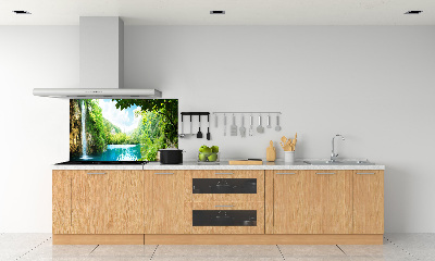 Panel de pared de cocina Cascada en el bosque