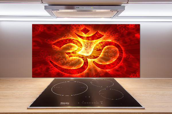Panel de pared de cocina Signo de Om ardiente