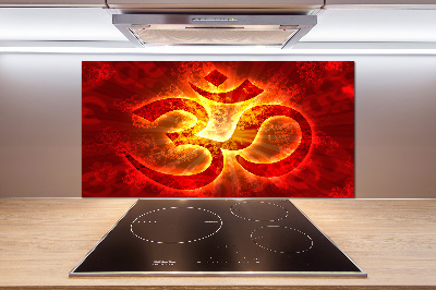 Panel de pared de cocina Signo de Om ardiente