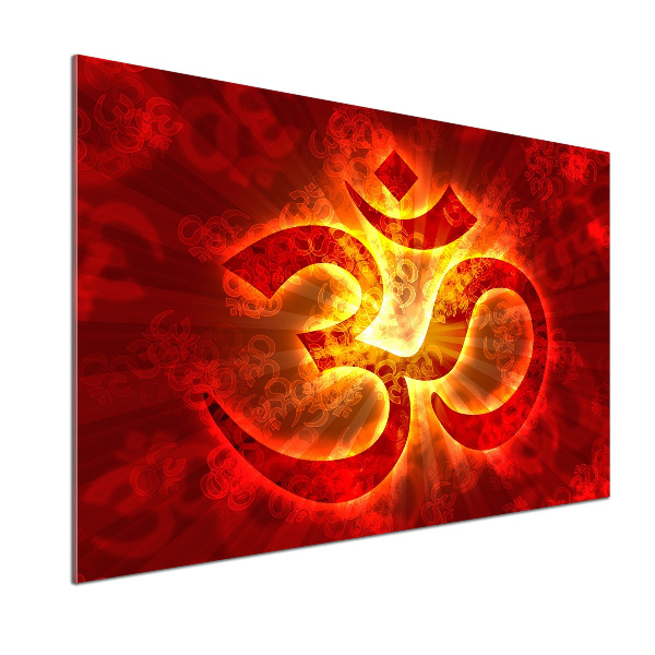 Panel de pared de cocina Signo de Om ardiente