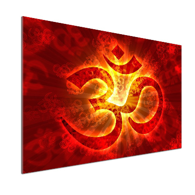 Panel de pared de cocina Signo de Om ardiente