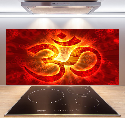 Panel de pared de cocina Signo de Om ardiente