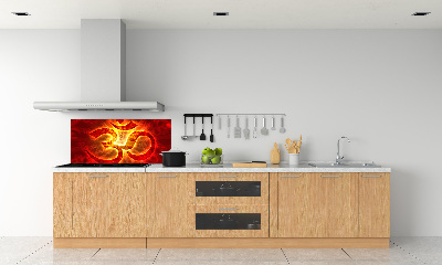 Panel de pared de cocina Signo de Om ardiente