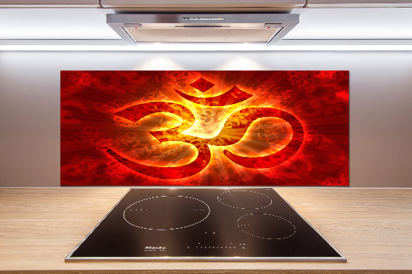 Panel de pared de cocina Signo de Om ardiente